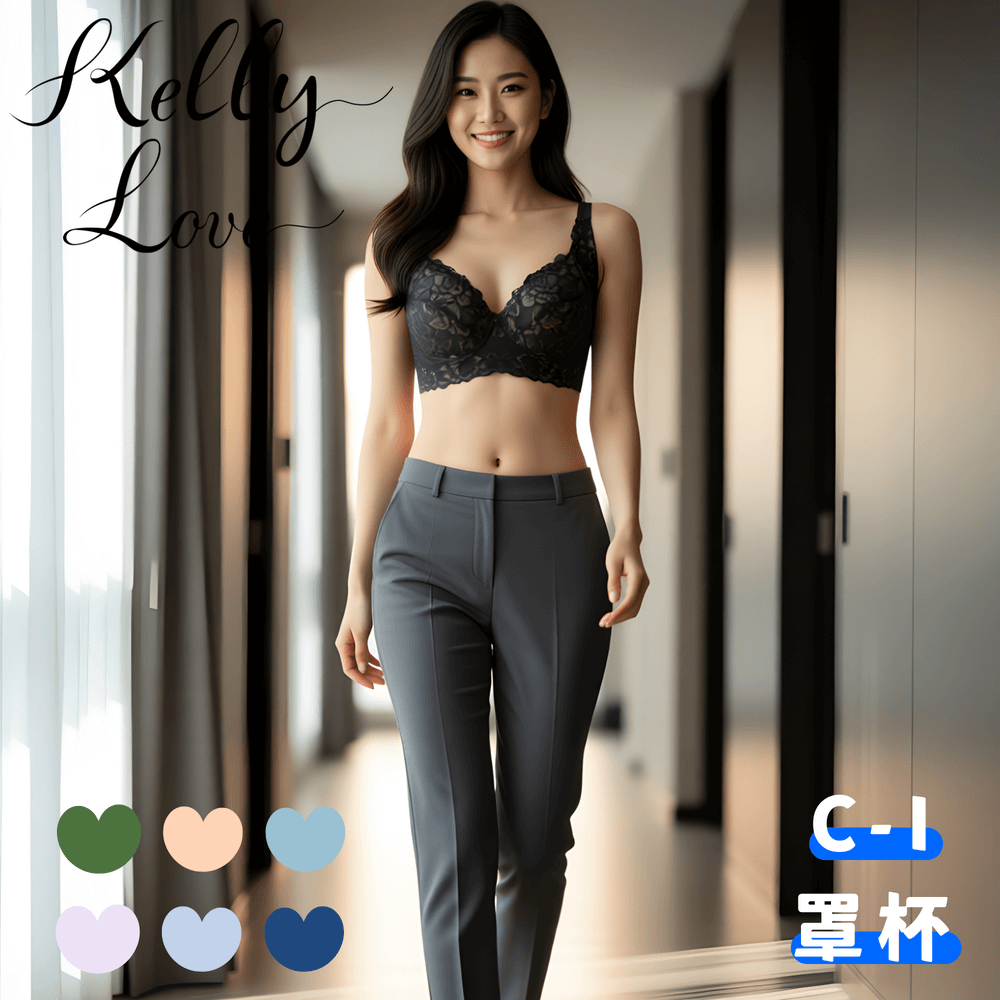 【S66-馥墨綠】花馥雅郁大罩杯蕾絲胸罩•D - I．凱莉愛內衣